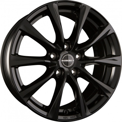 Borbet RE R16 W7 PCD5x108 ET45 DIA72.5 Black Glossy