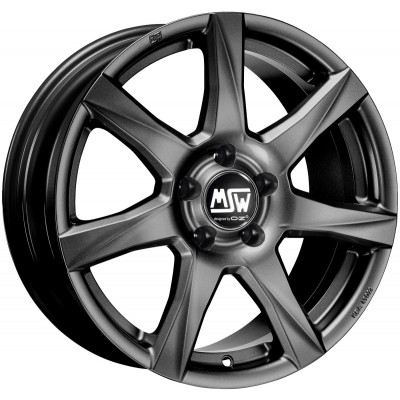 MSW 77 R14 W5 PCD5x100 ET35 DIA57.1 Matt Dark Grey