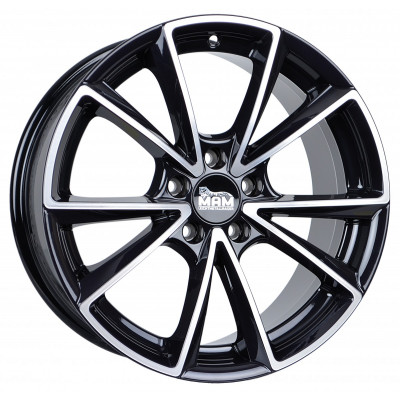 Mam A5 R18 W8 PCD5x112 ET45 DIA66.6 Black Front Polished