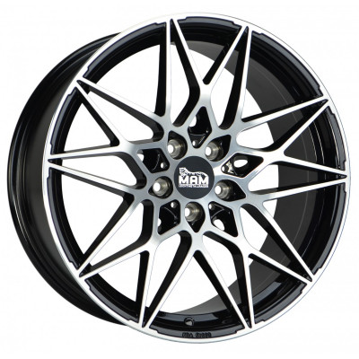 Mam B2 R18 W8 PCD5x120 ET35 DIA72.6 Black Front Polished