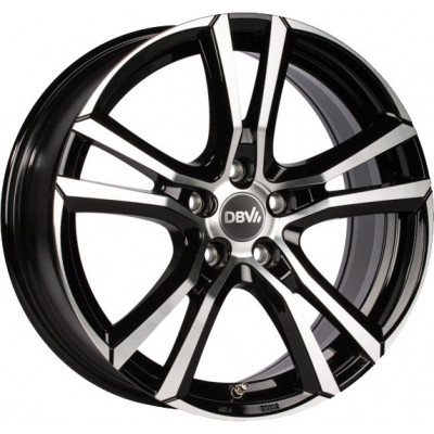 DBV Andorra R17 W7.5 PCD5x114.3 ET45 DIA74.1 Black Front Polished