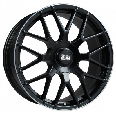 Mam GT.1 R18 W8 PCD5x100 ET30 DIA66.6 Matt Black Lip Polished