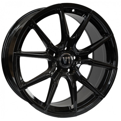 V1 Wheels V1 R18 W8 PCD5x112 ET35 DIA66.6 Black Gloss Lacquered