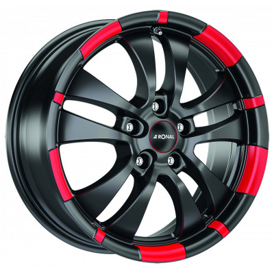 Ronal R59 R15 W6 PCD4x100 ET45 DIA68.1 Jetblack Matt Red Rim