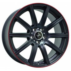 Keskin KT16 Dynamic R19 W9.5 PCD5x112 ET45 DIA66.6 Matt Black Lip Red