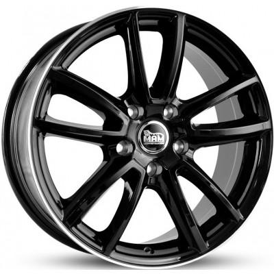 Mam S1 R20 W9 PCD5x112 ET50 DIA66.6 Black Lip Polished