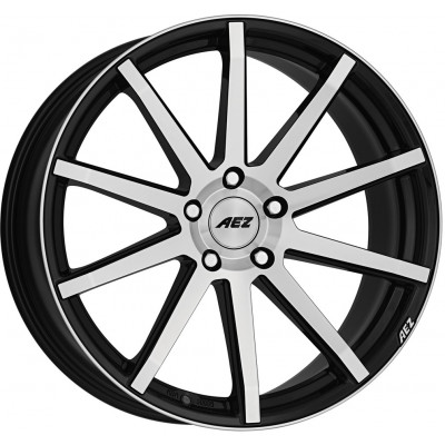 Aez Straight R17 W7.5 PCD5x115 ET40 DIA70.2 Black Polished Front