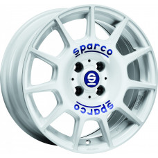 Sparco Terra R17 W7.5 PCD5x110 ET38 DIA73.1 White Blue Lettering