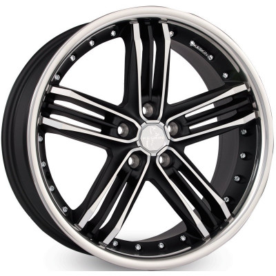 Keskin KT11 Heaven R20 W9.5 PCD5x120 ET40 DIA72.6 Matt Black Front Polished Steel Lip