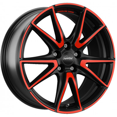 Speedline Corse SL6 Vettore R19 W9.5 PCD5x112 ET55 DIA76.1 Jetblack Matt-Red Spoke