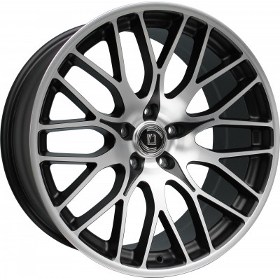 Diewe Wheels Fina R18 W9 PCD5x120 ET35 DIA76.1 Nero Machined - Black Matt Front Polished