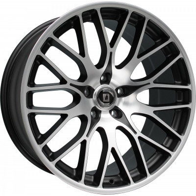 Diewe Wheels Fina R19 W8.5 PCD5x112 ET48 DIA66.6 Nero Machined - Black Matt Front Polished