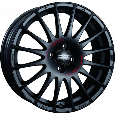 OZ Superturismo GT R15 W6.5 PCD4x108 ET18 DIA65.1 Matt Black + Red Lettering