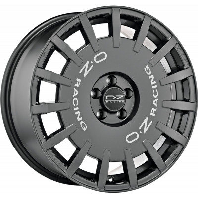 OZ Rally Racing R18 W8 PCD5x120 ET45 DIA79.1  Graphite + Silver Lettering