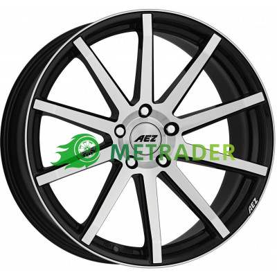 Aez Straight R17 W7.5 PCD5x108 ET48 DIA70.1 Black Polished Front