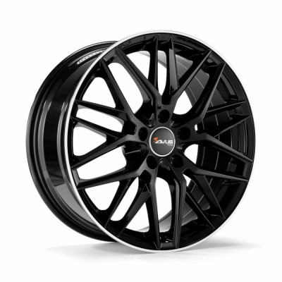 Avus Racing AF19 R17 W7.5 PCD5x112 ET30 DIA66.6 Black Polished Lip