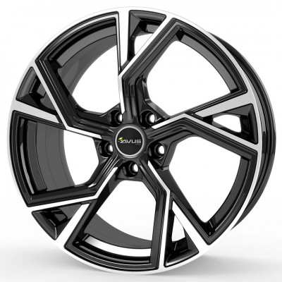 Avus Racing AF20 R18 W8 PCD5x112 ET35 DIA66.6 Black Polished