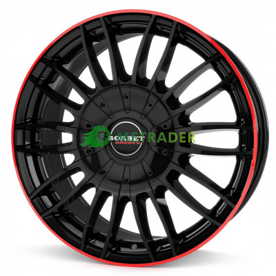 Borbet CW3 R18 W7.5 PCD6x139.7 ET55 DIA93.1 Black Glossy Red Ring