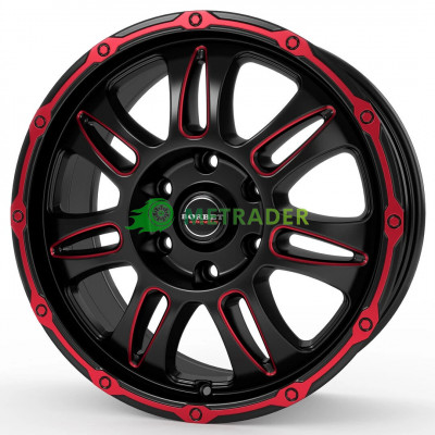 Borbet CW8 R18 W8 PCD6x120 ET45 DIA74.6 Red rim Window Polished Matt