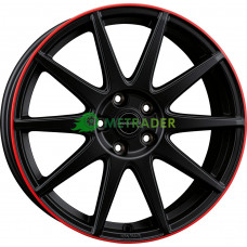 Borbet GTX R19 W8 PCD5x114.3 ET50 DIA72.5 Black Matt Rim Red
