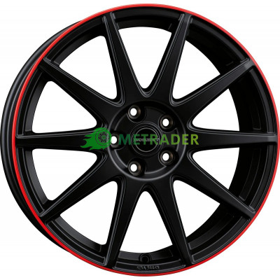 Borbet GTX R19 W8 PCD5x114.3 ET50 DIA72.5 Black Matt Rim Red