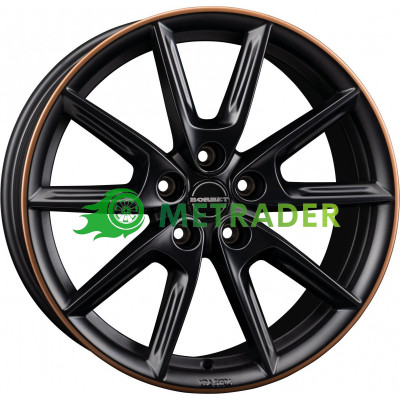 Borbet LX18 R18 W8 PCD5x112 ET48 DIA66.6 Black Matt Rim Copper