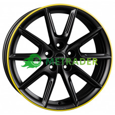 Borbet LX18 R18 W8 PCD5x112 ET40 DIA66.6 Black Matt Rim Yellow