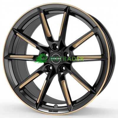 Borbet LX19 R19 W8 PCD5x112 ET40 DIA66.5 Black Glossy Gold Spoke Rim