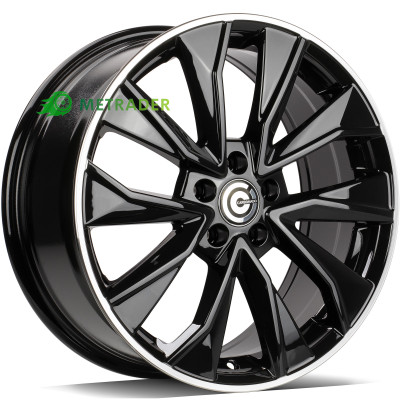 Carbonado Gasworks R17 W7 PCD5x100 ET40 DIA73.1 Black Glossy Lip Polished
