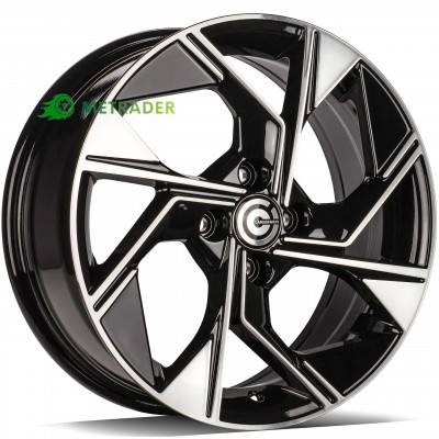 Carbonado Lantern R16 W6.5 PCD4x100 ET40 DIA67.1 Black Front Polished