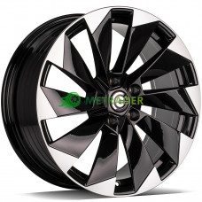 Carbonado Mask R18 W8 PCD5x112 ET40 DIA57.1 Black Front Polished