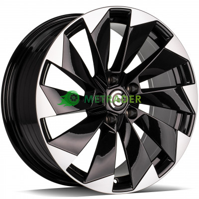 Carbonado Mask R18 W8 PCD5x112 ET40 DIA57.1 Black Front Polished