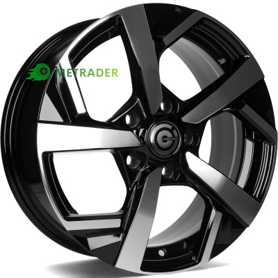 Carbonado Quincy R16 W6.5 PCD5x114.3 ET40 DIA73.1 Black Front Polished