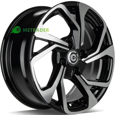 Carbonado Swift R15 W6.5 PCD4x100 ET35 DIA67.1 Black Front Polished
