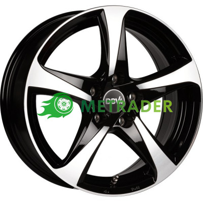 DBV 5SP 001 R17 W7 PCD5x112 ET38 DIA74.1 Black Gloss Front Polished