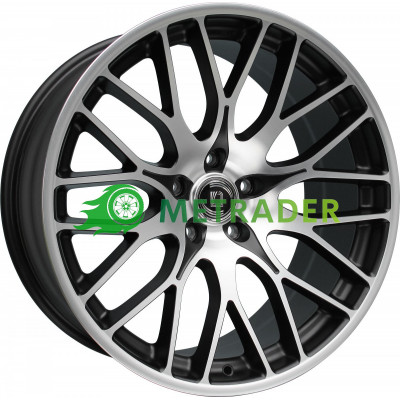 Diewe Wheels Fina R20 W9.5 PCD5x120 ET20 DIA76.1 Nero Machined - Black Matt Front Polished