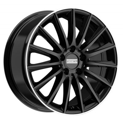 FondMetal Aidon R19 W9 PCD5x112 ET44 DIA66.5 Glossy Black Machined Lip