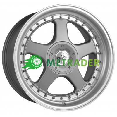 Keskin KT1 R18 W10 PCD5x100 ET25 DIA72.6 Titanium Grey Lip Polished