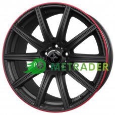 Keskin KT16 Dynamic R19 W9.5 PCD5x112 ET45 DIA66.6 Matt Black Lip Red