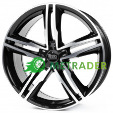 Mam A1 R19 W8 PCD5x112 ET30 DIA66.5 Black Front Polished