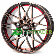 Mam B2 R20 W8.5 PCD5x112 ET45 DIA72.6 Bronze Red Inside