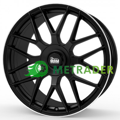 Mam GT1 R18 W8 PCD5x100 ET45 DIA66.6 Matt Black Lip Polished