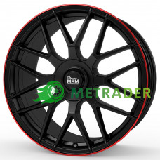 Mam GT1 R19 W8.5 PCD5x100 ET30 DIA66.6 Matt Black Lip Red