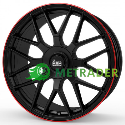Mam GT1 R19 W8.5 PCD5x100 ET30 DIA66.6 Matt Black Lip Red