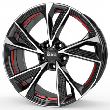 Mam RS6 Black Front Polish Red Inside R16 W7 PCD5x100 ET38 DIA63.4