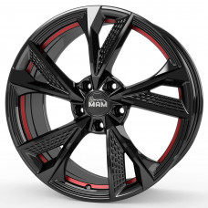 Mam RS6 Black Painted Red Inside R19 W8.5 PCD5x112 ET45 DIA72.6