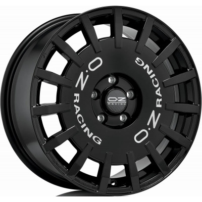 OZ Rally Racing R17 W7 PCD5x114.3 ET45 DIA75.1 Gloss Black Silver Lettering