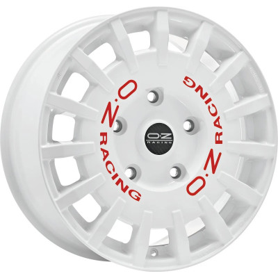 OZ Rally Racing Van R18 W8 PCD5x120 ET45 DIA65.1 Race White Red Lettering