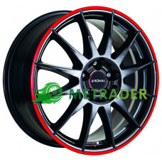 Ronal R54 R17 W7 PCD5x112 ET45 DIA76.1 Jetblack Red Rim