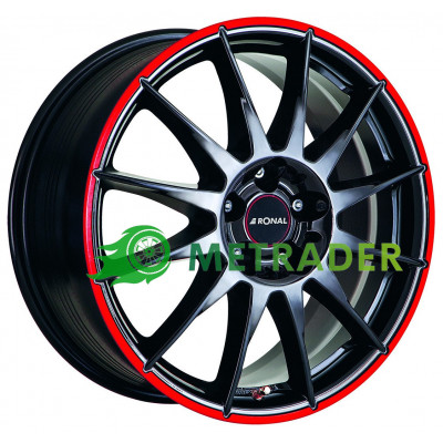 Ronal R54 R17 W7 PCD5x114.3 ET40 DIA82.1 Jetblack Red Rim